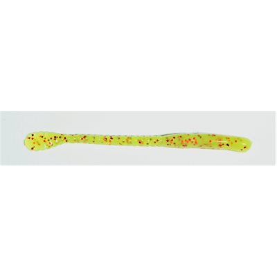 Finess Worm 4'' Yellow / Red Flake