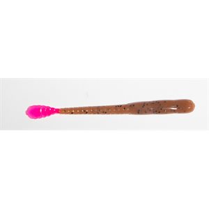 Finess Worm 4" Pumpkin seed / Pink tail